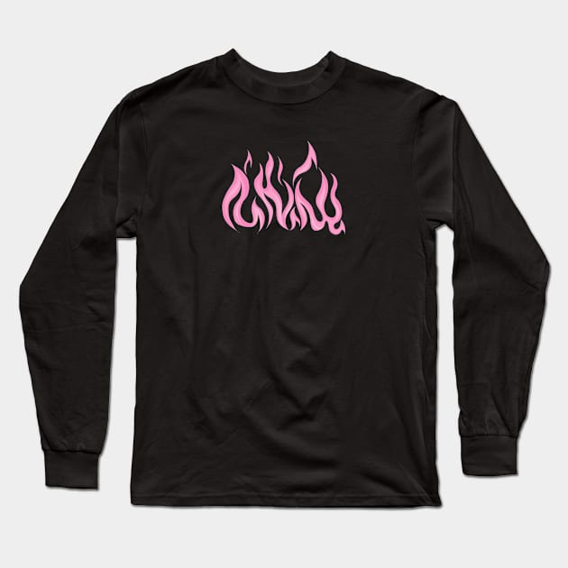 Pink Fire Long Sleeve T-Shirt by Just In Tee Shirts